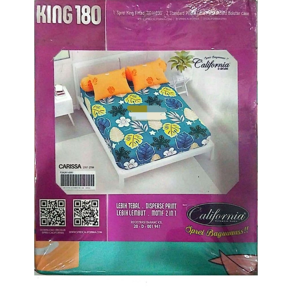 Sprei California king 180 Sprei King Fitted 180x200 Sprei alas kasur