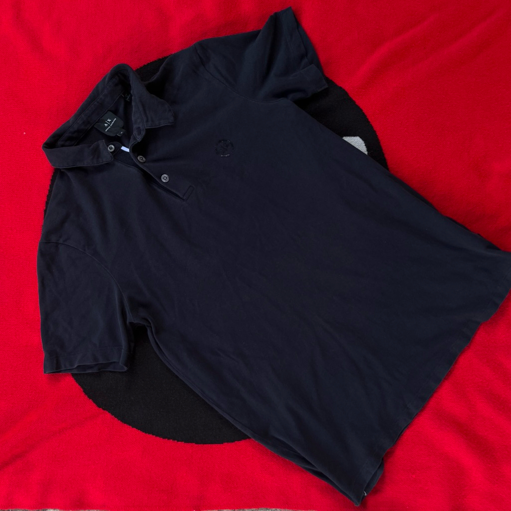 Armani Exchange Polo shirt kaos kerah hitam