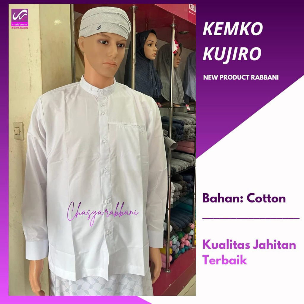 Rabbani - Baju Koko Putih Kemko Kujiro | Kemko Lengan Panjang Rabbani Ori