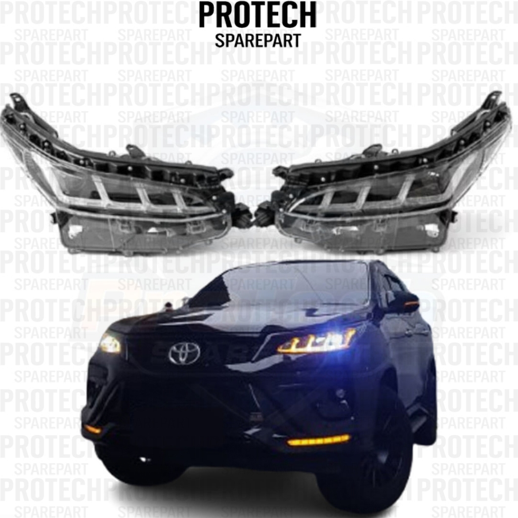 Lampu Depan Head Lamp Fortuner Legender 2021–2024 LED DRL Projector