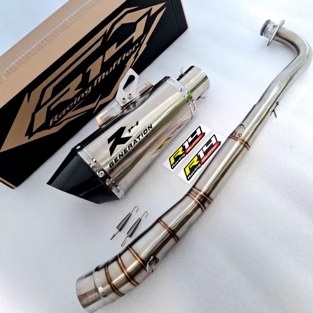 knalpot racing R14 bas adem untuk all motor bebek, jupiterZ /robot/Z1,vega lama/vega r new/vega zr,s