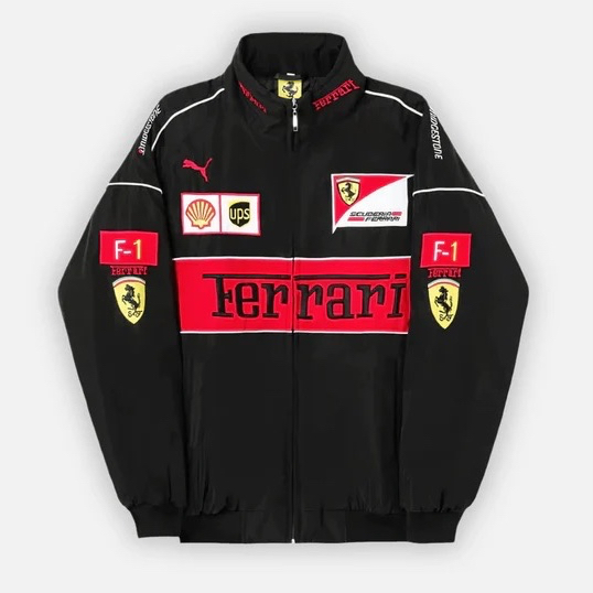 Ferrari F1 Vintage Racing Jacket - Black Edition