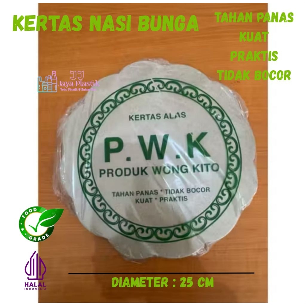 Kertas Nasi Bunga PWK Diameter 25cm & 27cm (Per Pack)