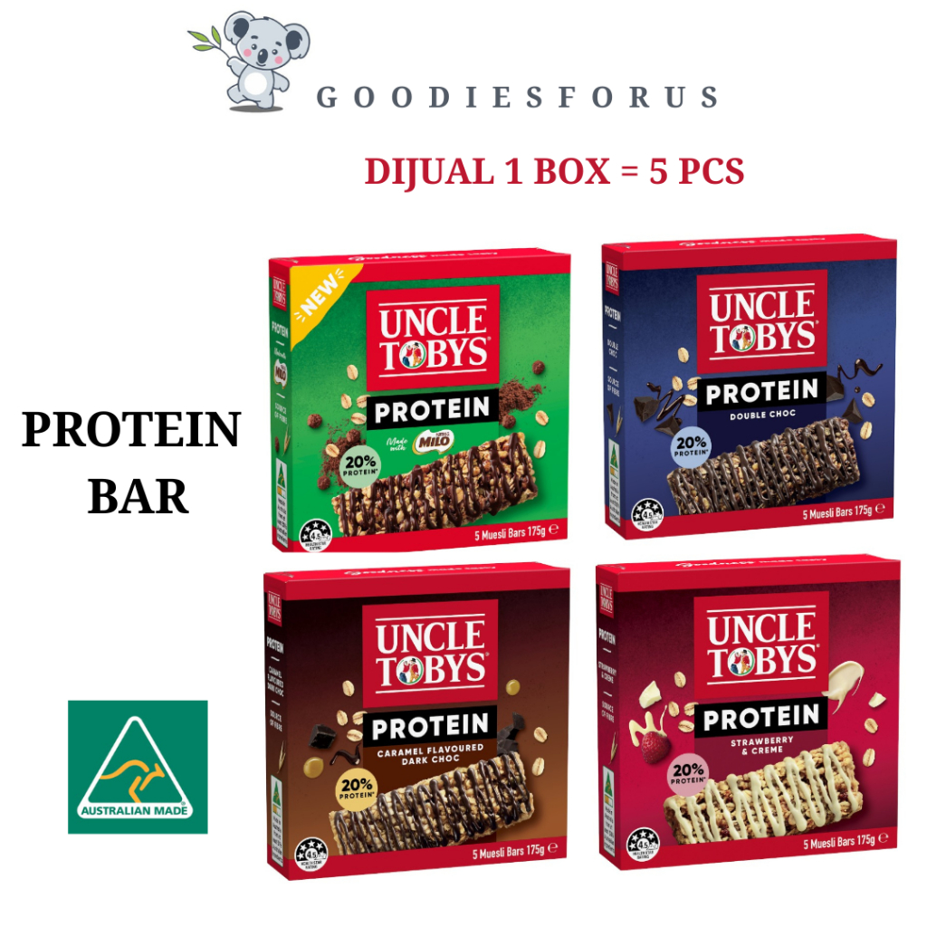 Uncle Tobys Protein Bar 1 Box isi 5/Muesli Bar Protein