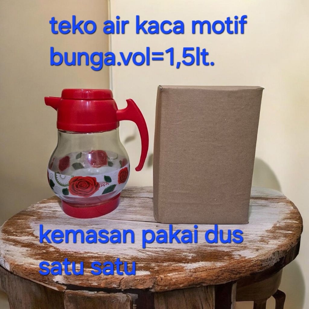 TEKO AIR KACA MOTIF BUNGA 1,5LT+WPR1500.