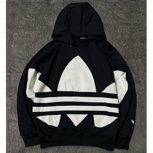 Hoodie & Sweatshirt ADIDAS VINTAGE BIG LOGO TREFOIL Bahan Katun full tag label