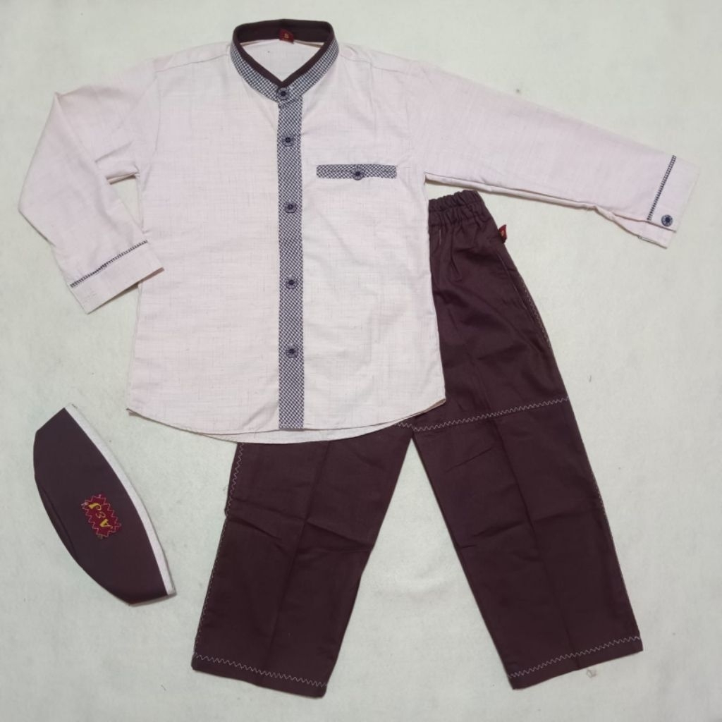 baju Koko anak A&J  jemsu polos lengan panjang
