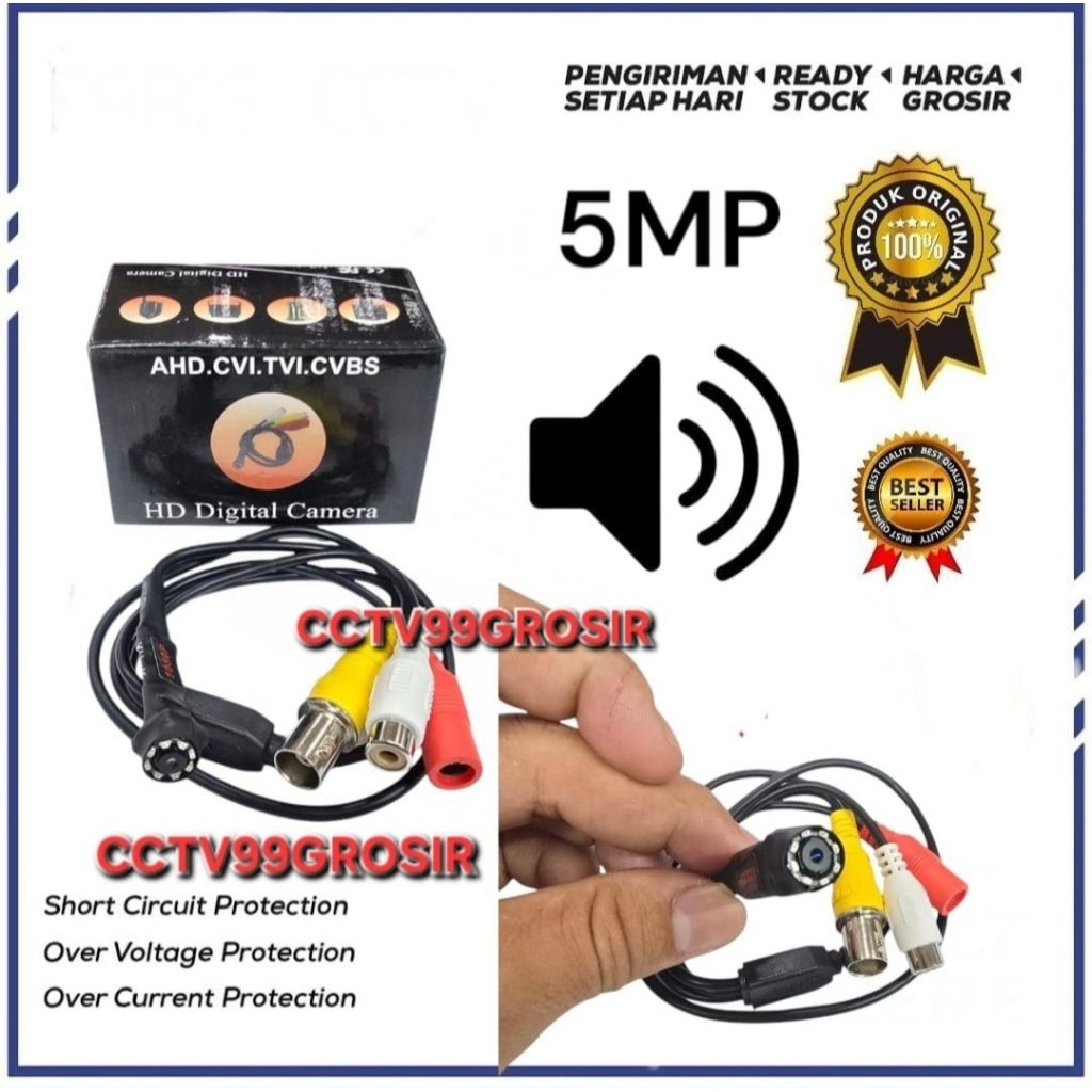 Kamera Cctv MINI AHD 5MP LED Audio Pin Hole Spy Camera Super kecil Full HD 1080P