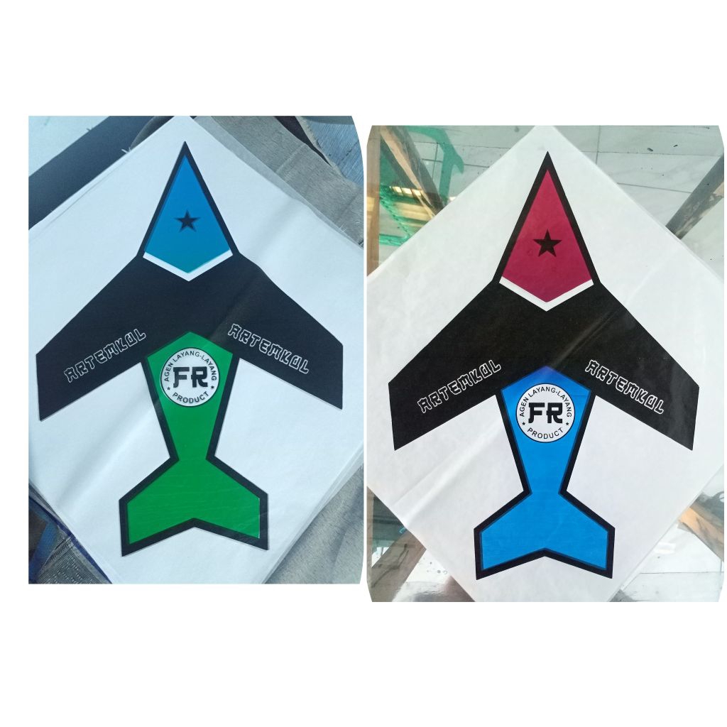 kertas minyak sablon 3 warna layang2 sukoi 50pcs ( BUKAN LAYANG LAYANG JADI )