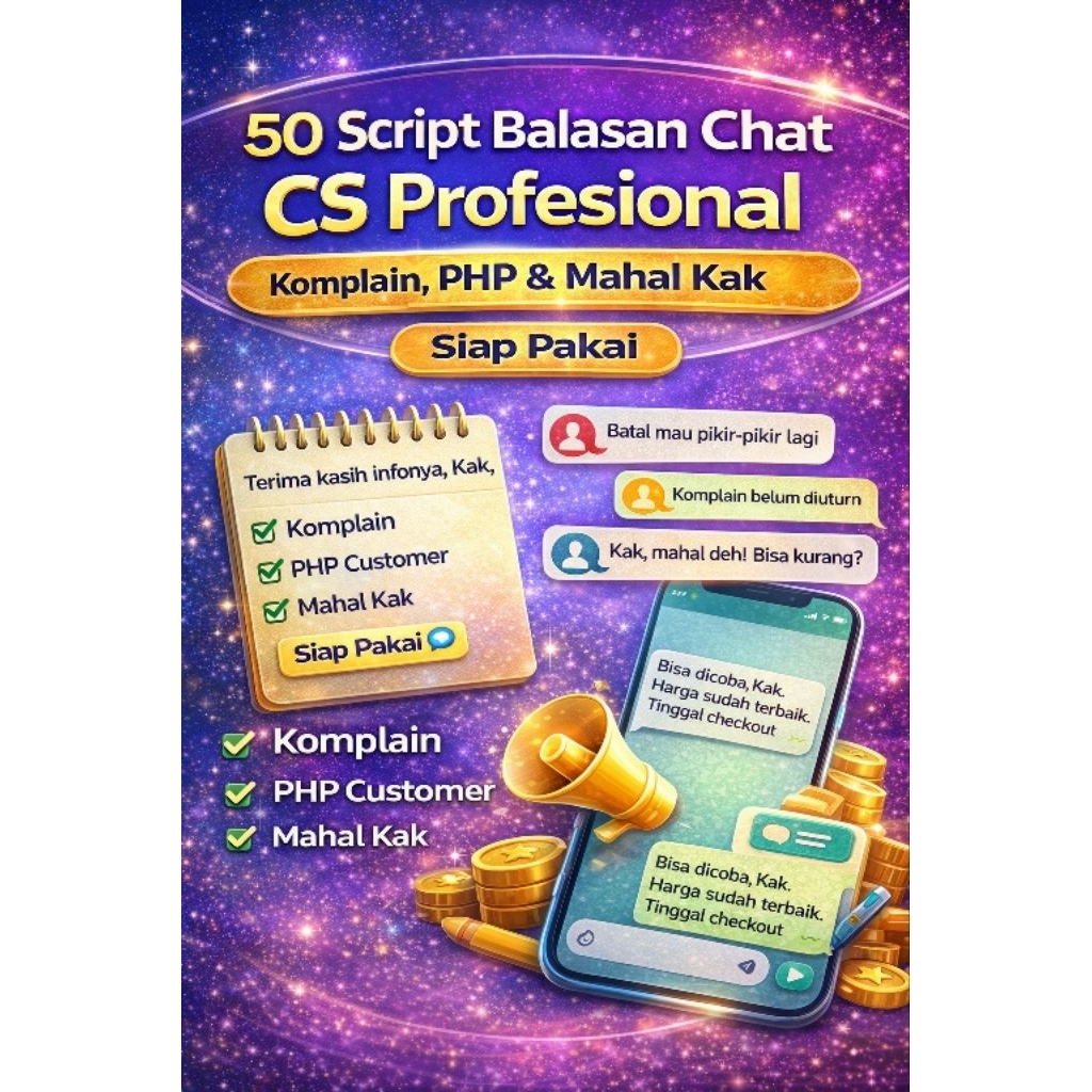 05. 50 Script CS Closing Shopee & WhatsApp | Balasan Komplain, PHP, Mahal Kak