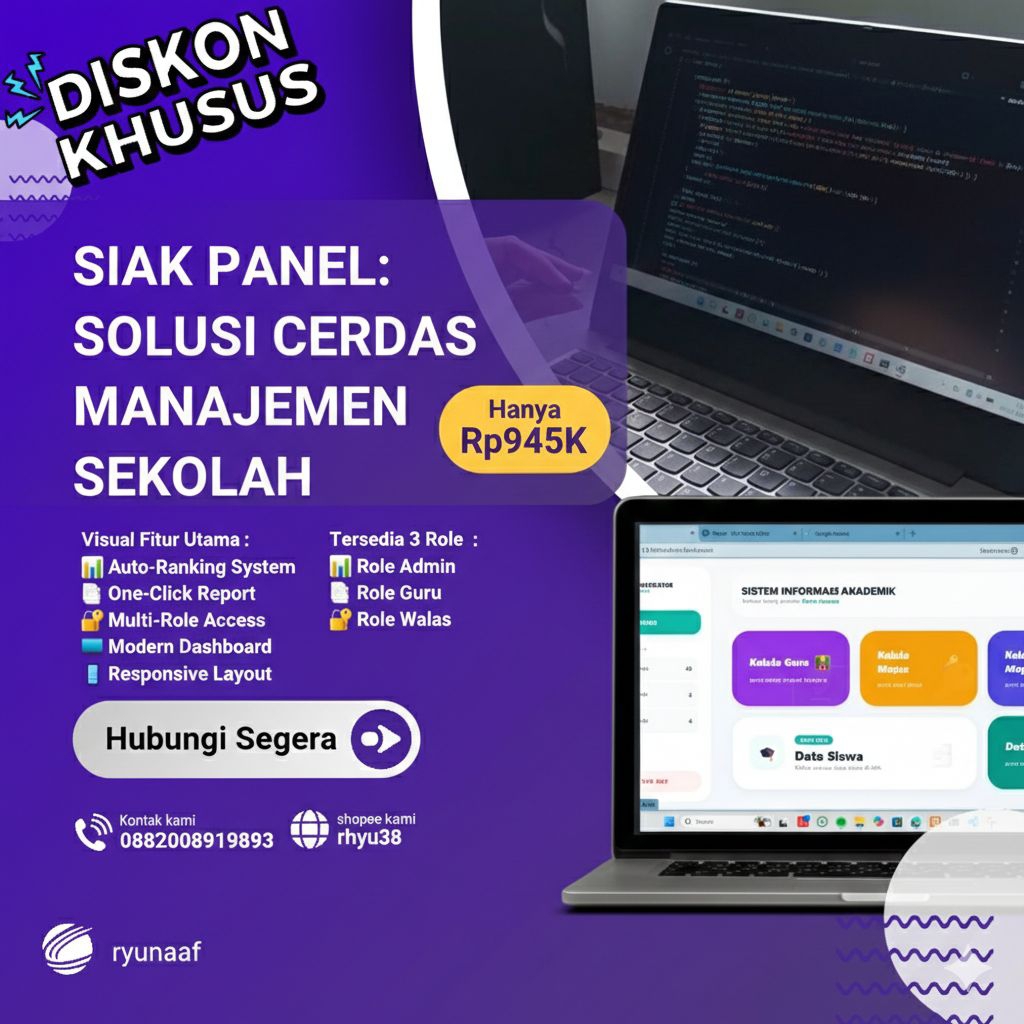 Source Code Website SIAK Laravel Breeze - Sistem Informasi Akademik Sekolah