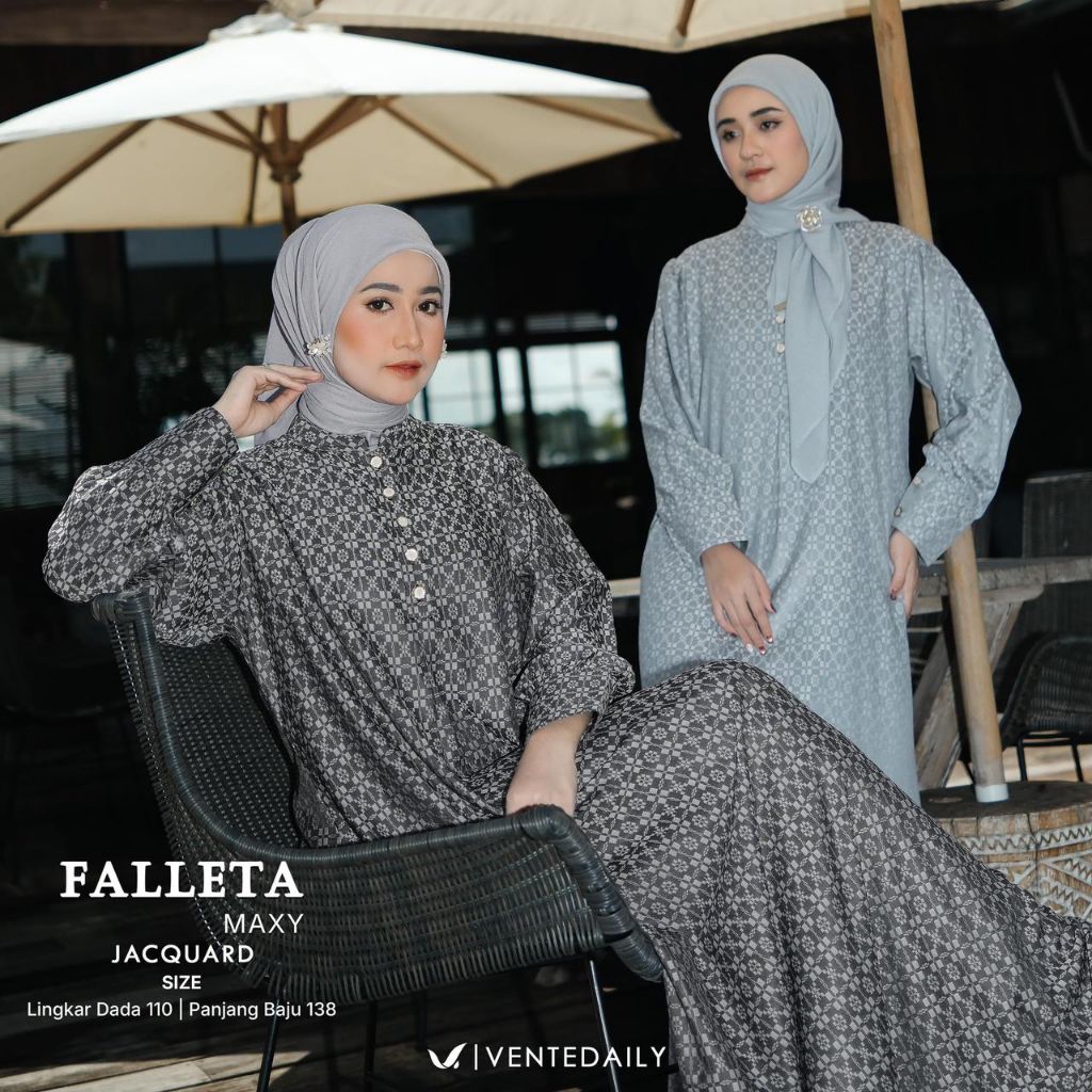 NEW FALLETA MAXY | Gamis wanita terbaru termurah berkualitas by VENTE DAILY