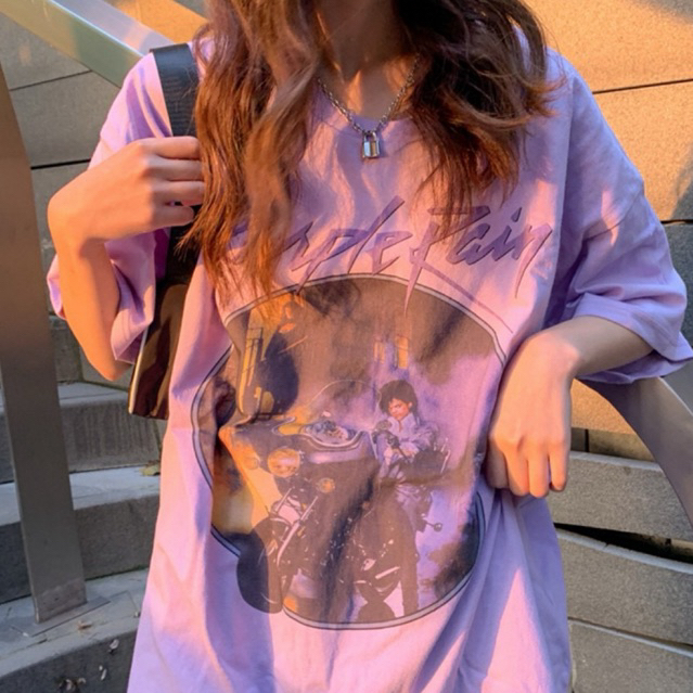 Kaos Oversize Lilac Purple Rain Michael Jackson | SECOND | Good Condition