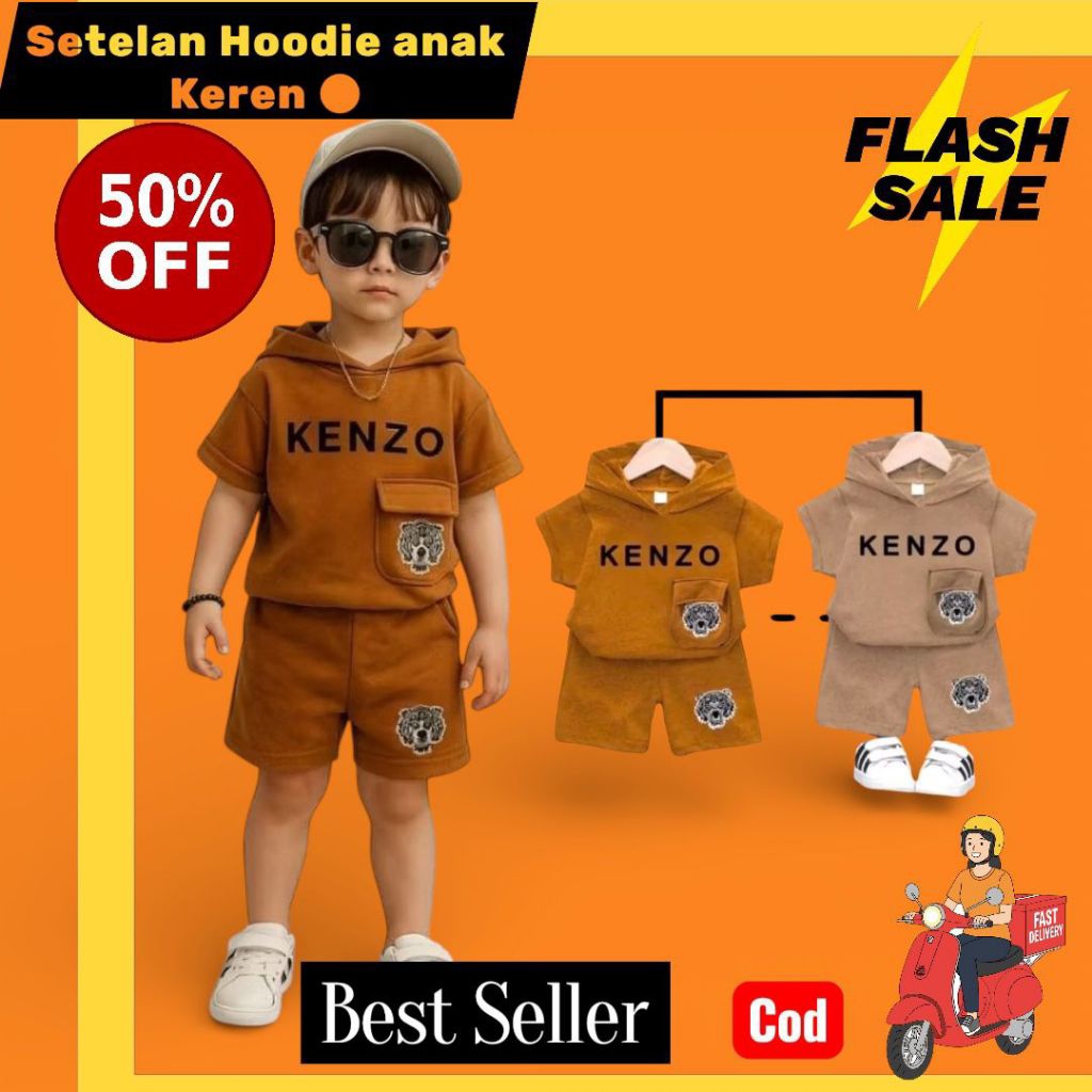 Baju anak Kenzo setelan Hoodie anak viral 1-5 tahun