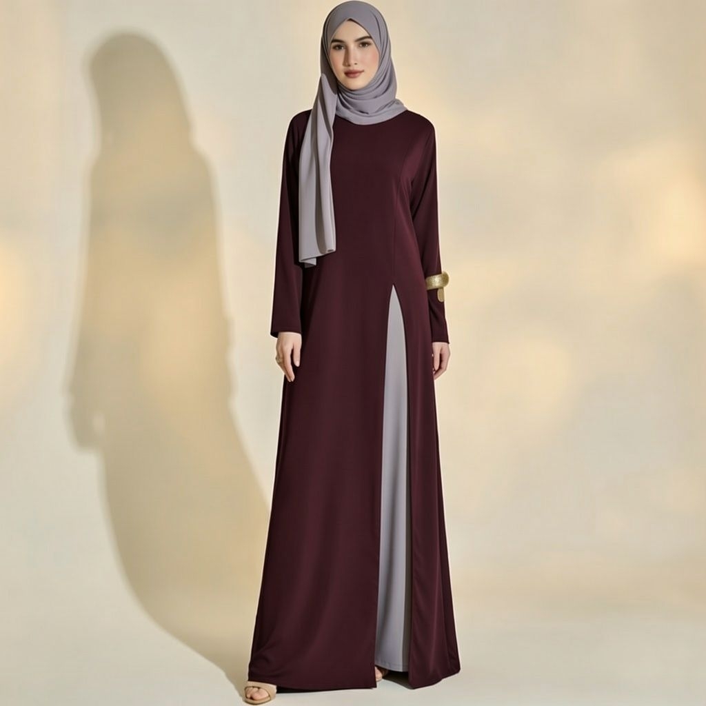 Gamis Ceongsam 3 in 1 HANA SERIES FULL SET Long Tunik Celana Kulot & Pashmina Kombinasi Elegan untuk