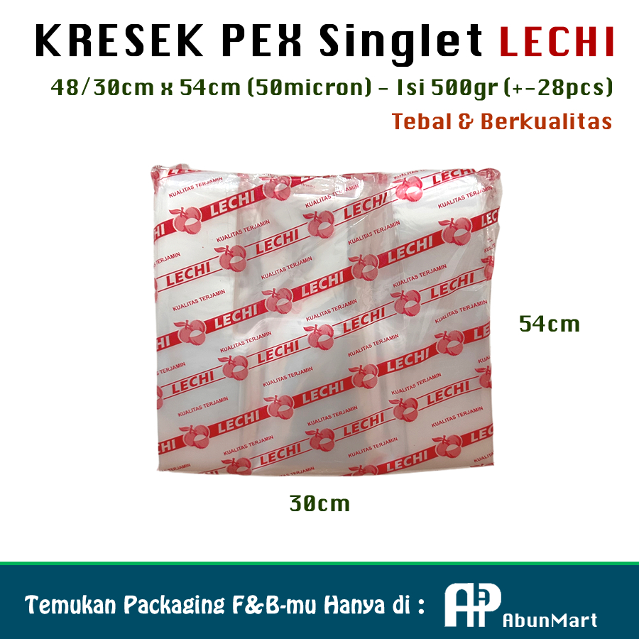 Kresek PE 30cm Lechi Bening Isi 500gr (50micron)