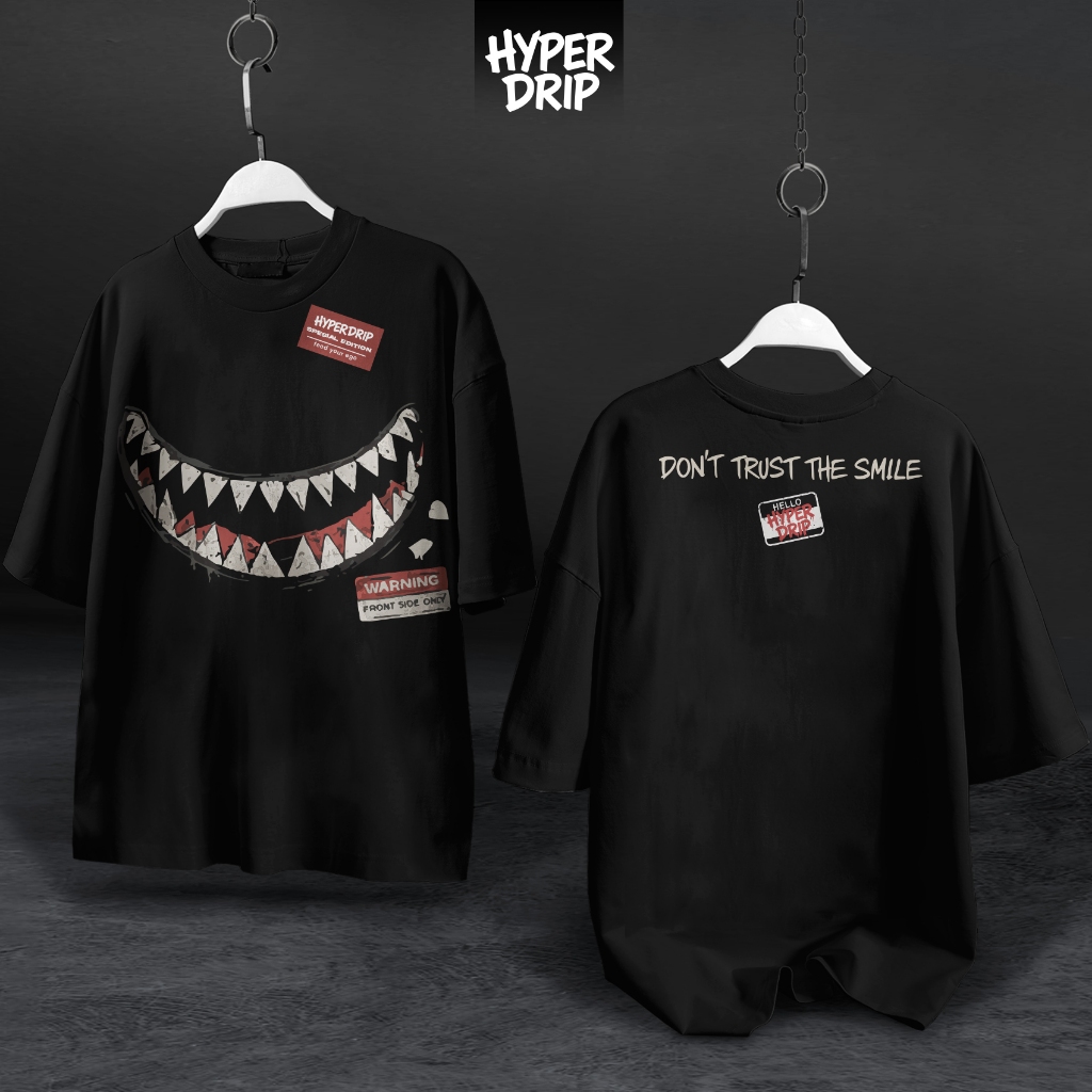 HYPERDRIP - OVERSIZE T-Shirt " FAKE  MONSTER " | Kaos Oversize Unisex | Cotton Combed 20s Tebal | Ba