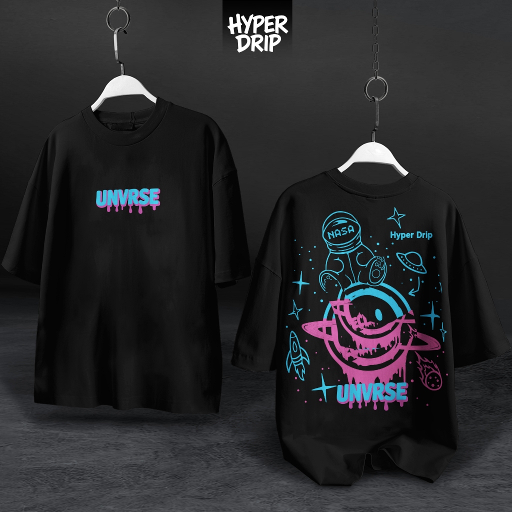 HYPERDRIP - OVERSIZE T-Shirt " ECLIPSE " | Kaos Oversize Unisex | Cotton Combed 20s Tebal | Baju Dis