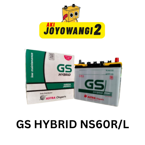 Aki Mobil 12V 45Ah GS Hybrid NS60L / NS60R | Aki Hybrid |PRODUK ASLI 100% ORIGINAL