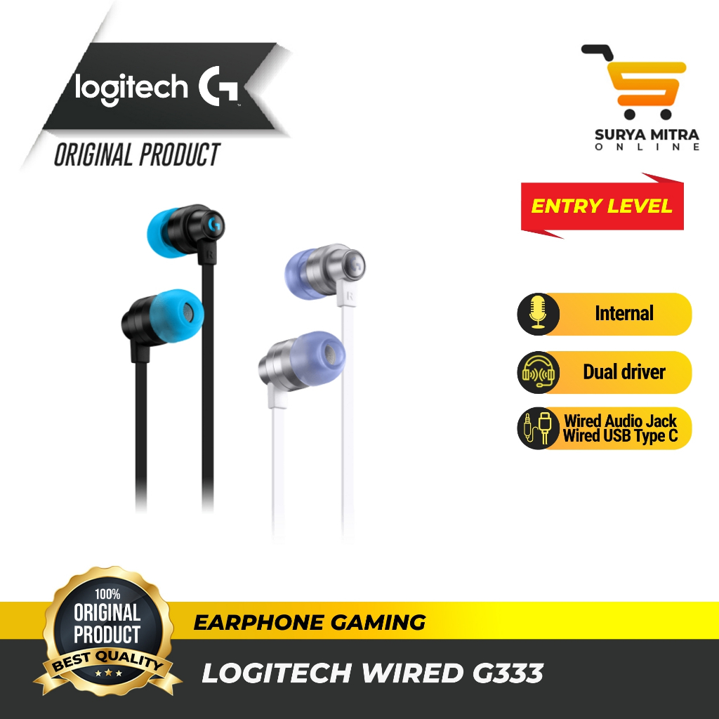 Logitech G333 / G 333 VR Gaming Earphones - Garansi Resmi