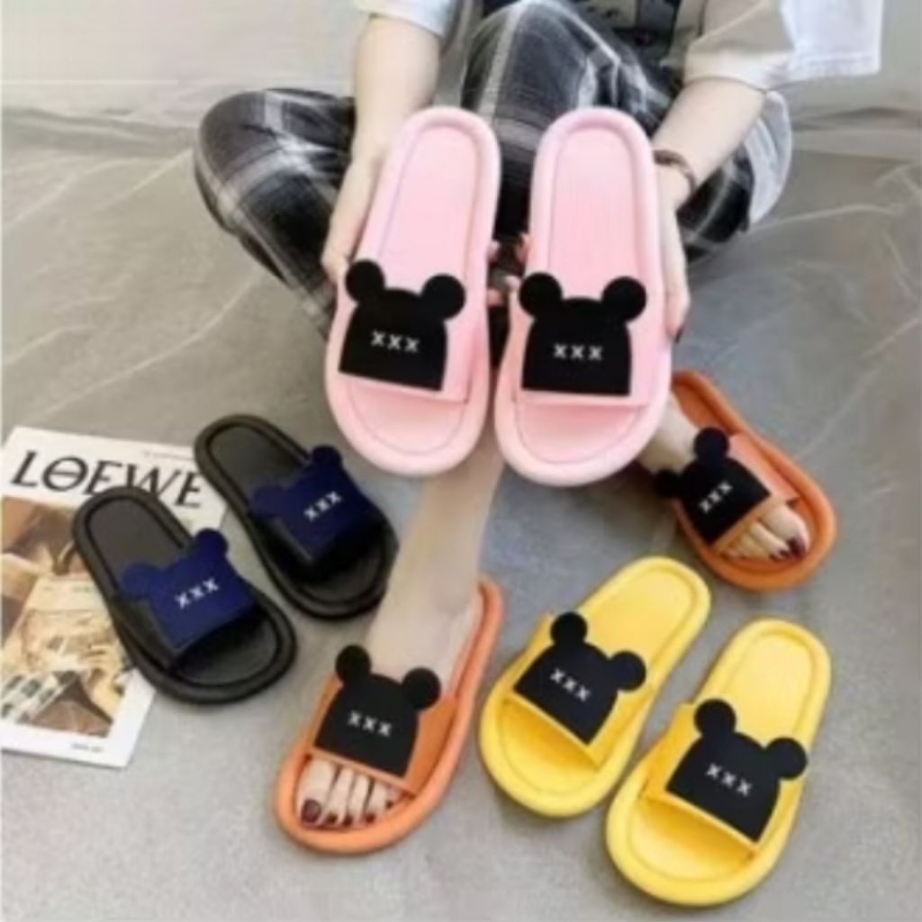 Sandal Karet Karakter XXX Untuk Wanita - Sandal Slop - Jelly Shoes Slipper Korean