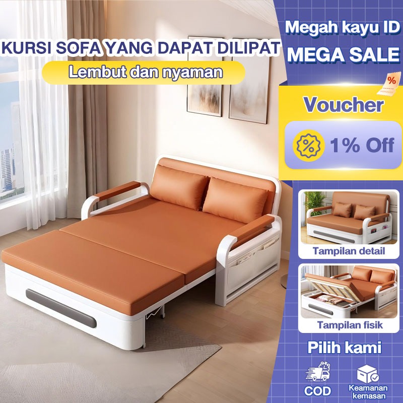 Sofa Bed Lipat Tempat Tidur Minimalis Multifungsi Nyaman Mudah Dipindahkan Ruang Tamu Kamar Tidur