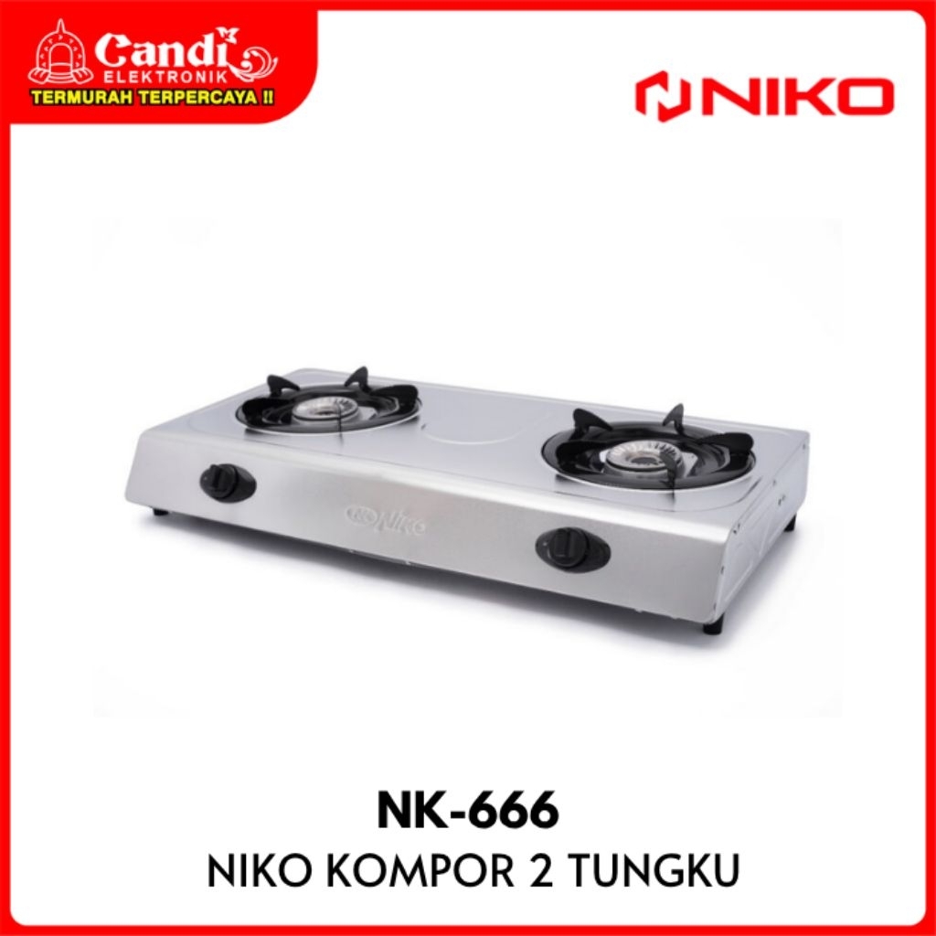 NIKO KOMPOR GAS STAINLESS 2 TUNGKU NK-666 / NK-777