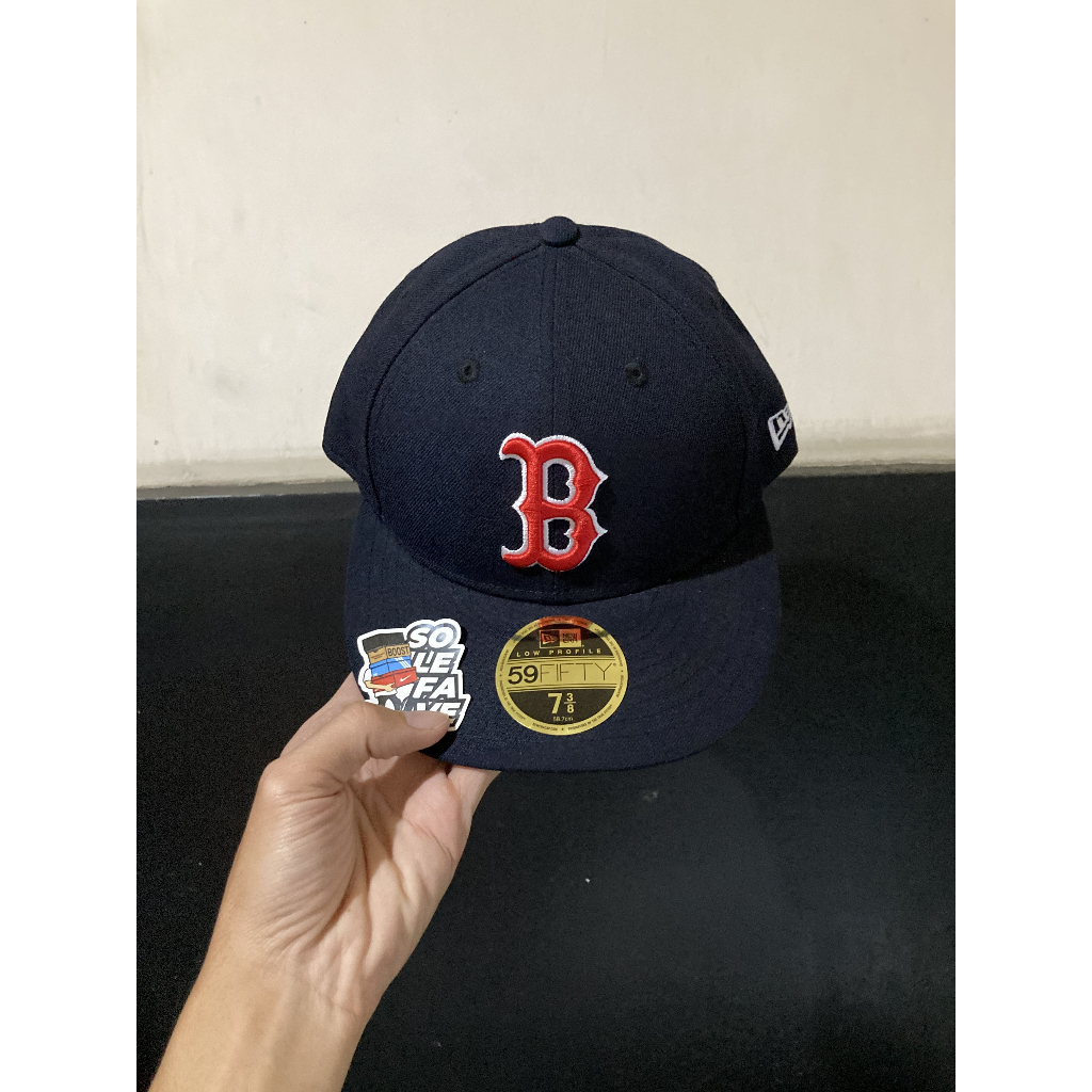 TOPI NEW ERA 5950LP X MLB BOSTON RED SOX OFFICIAL ON FIELD CAP NAVY ORIGINAL NO BOX
