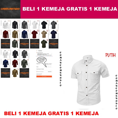 BELI 1 GRATIS 1 10XL 9XL 8XL 7XL 6XL 5XL 4XL 3XL XXL XL L M S XS  Kemeja Pria Hem Cowok Jumbo Big Si