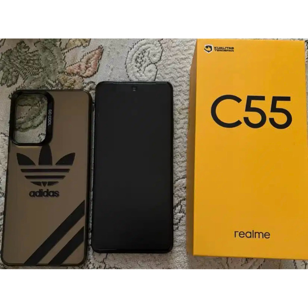 Hp + Casing Realme C55 NFC Ram 8/256GB full set Dual SIM 64MP+8MP