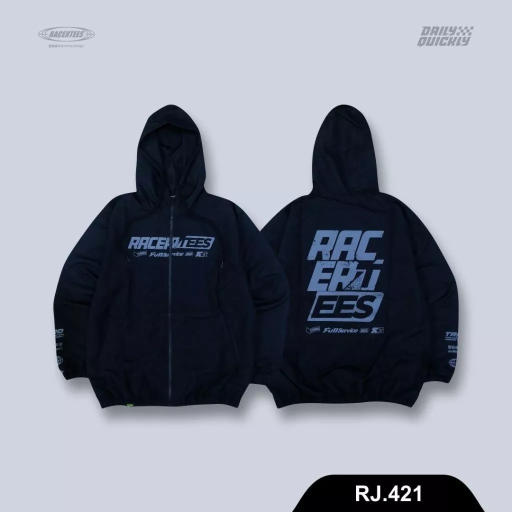 RACERTEES Jaket Parasut All Black - Unisex