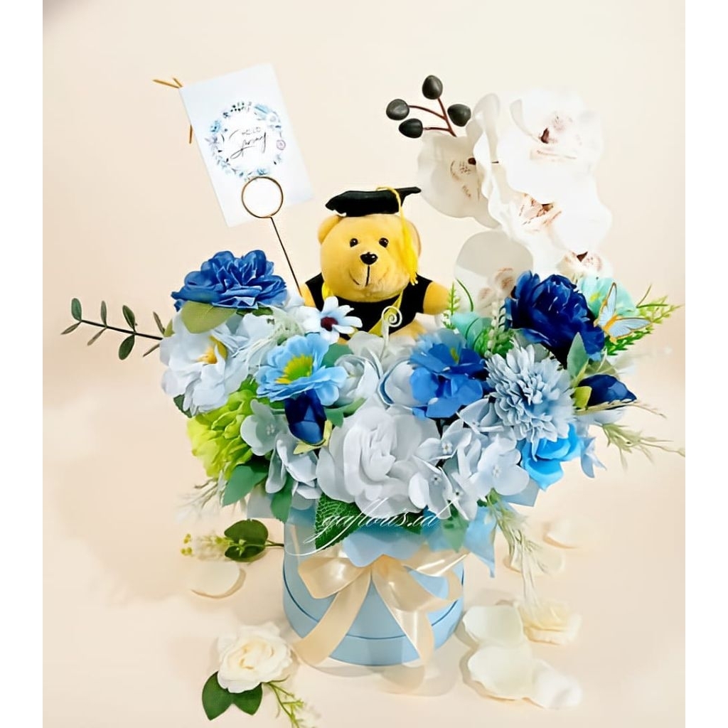 Bloom Box Flower Boneka Wisuda | Gift Wisuda Cantik | Free Ucapan
