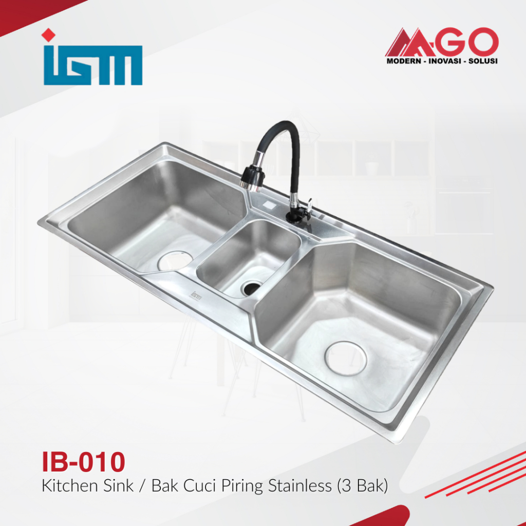 Kitchen Sink / Bak Cuci Piring Stainless IGM IB-010 (Tiga Bak)