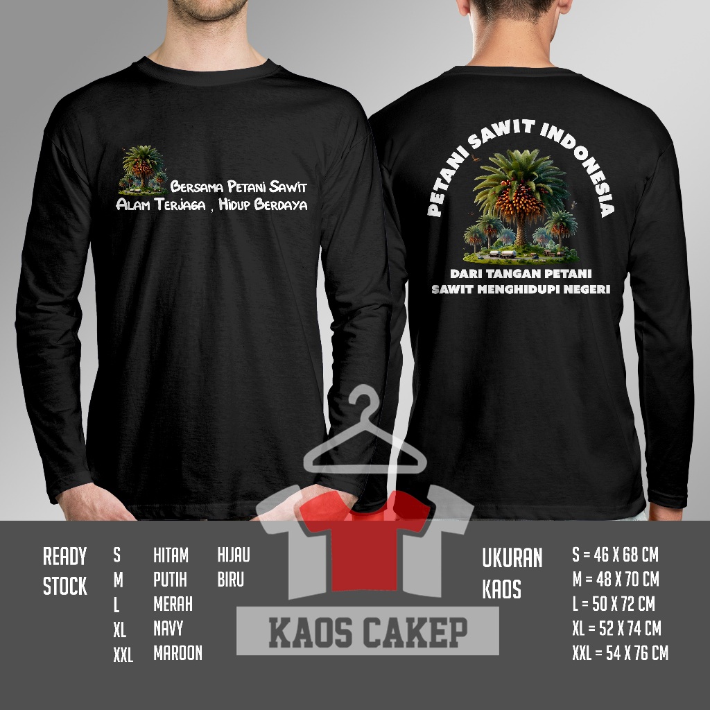 Kaos Petani Sawit Indonesia Bersama Petani Sawit Alam Terjaga Desain Terbaru Lengan Panjang Baju Dis