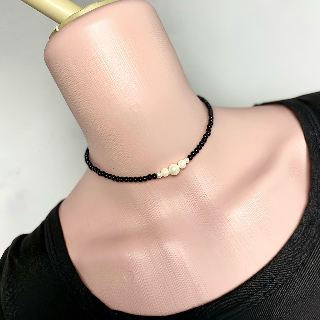 FANMY || flo pearl necklace | choker | kalung wanita | kalung mutiara | choker korea | kalung choker