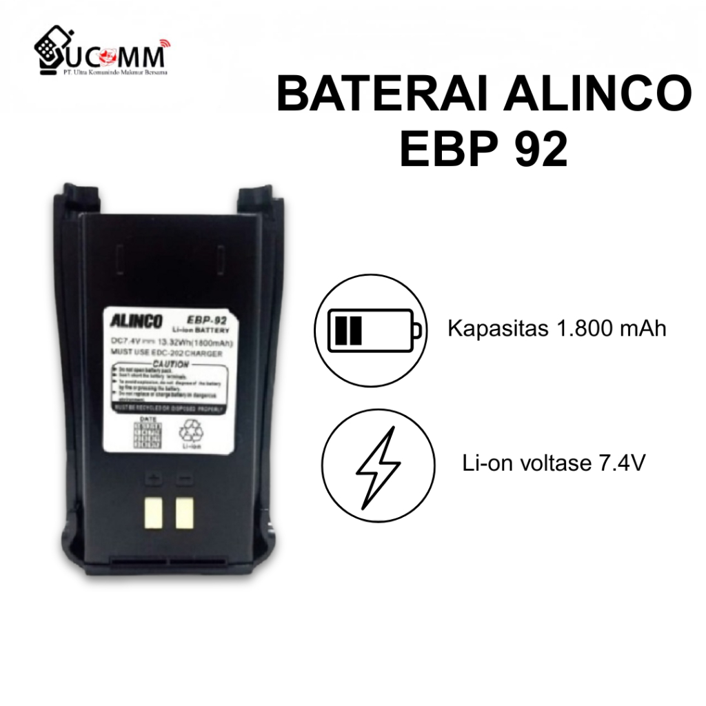 Baterai Alinco EBP 92 EBP92 Baterai Alinco DJ CRX1 CRX2 CRX3 CRX4 CRX5