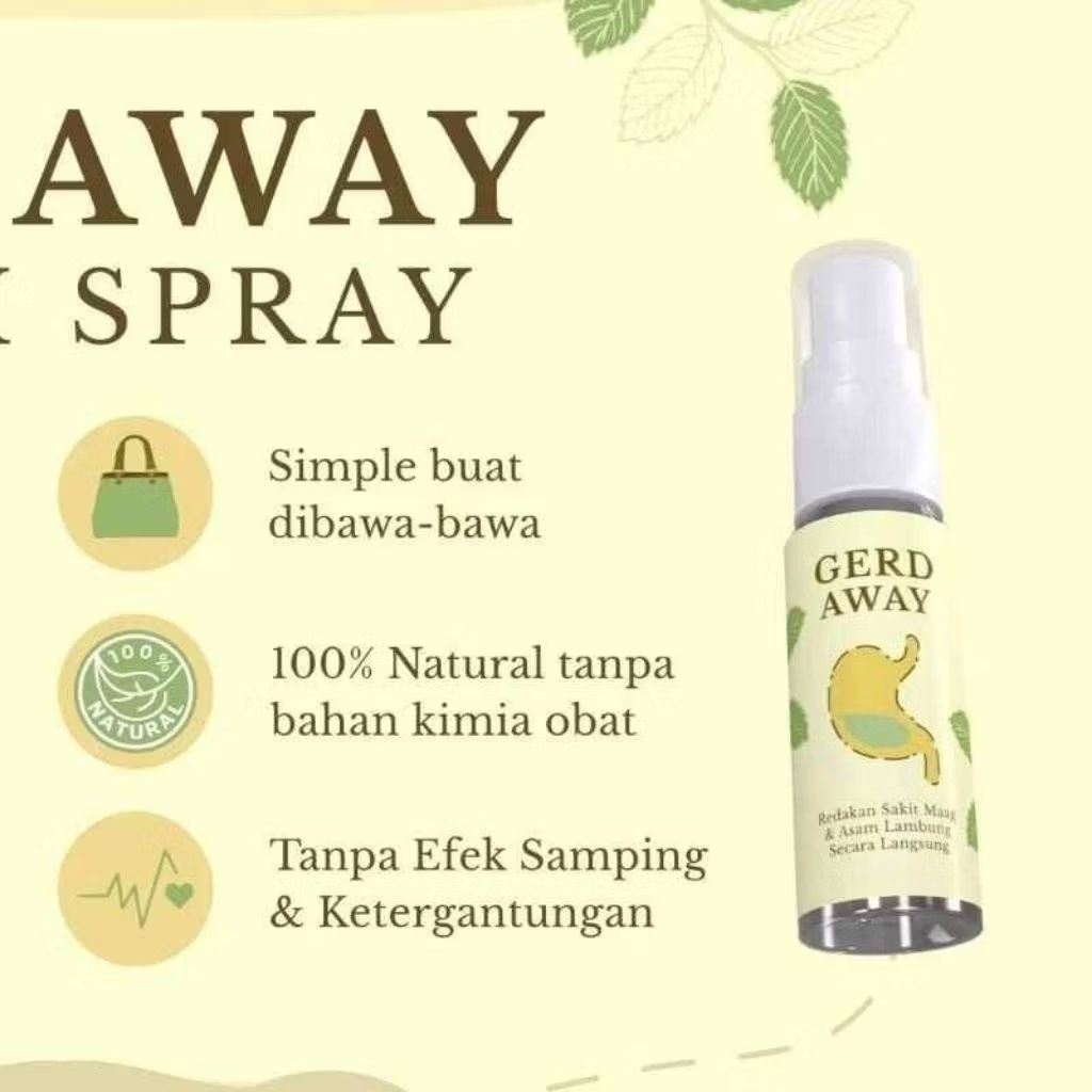 Gerd Away Obat Herbal Lambung Sakit Maag & Gerd 100% Natural dengan Daun Peppermint dan Roman Chamom