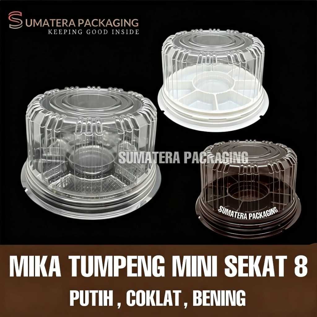 MIKA TUMPENG MINI CT20 SEKAT 8 ISI 10PCS TRAY TUMINI PUTIH COKLAT BENING MEDAN GROSIR