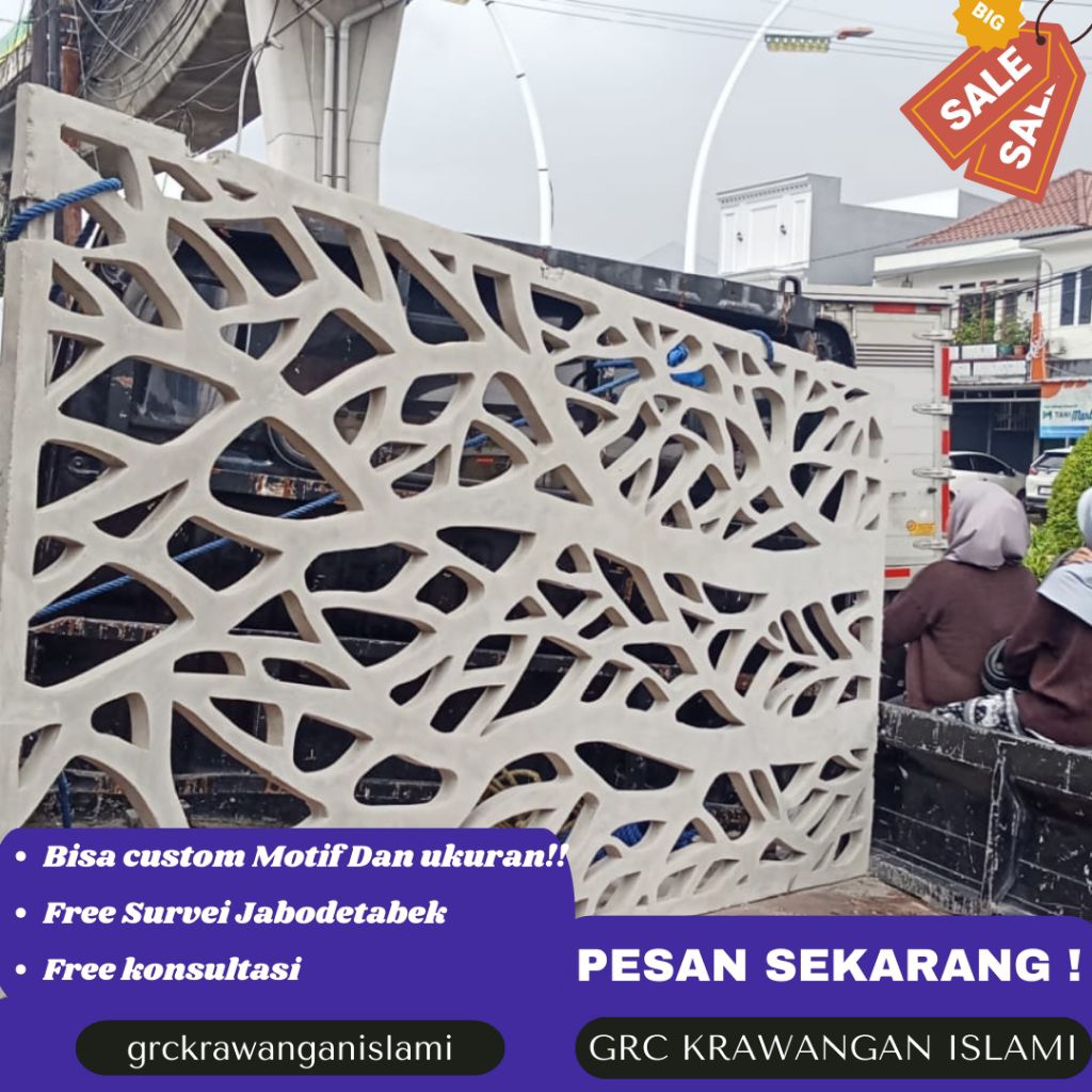 Krawangan GRC motif daun – Kebon Jeruk Jakarta Barat