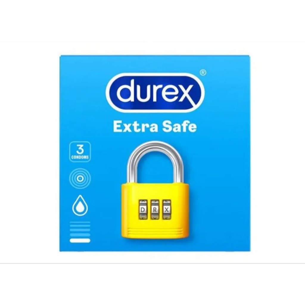 Kondom Durex Extra Safe Isi 3 - Tebal, Elastis, Nyaman