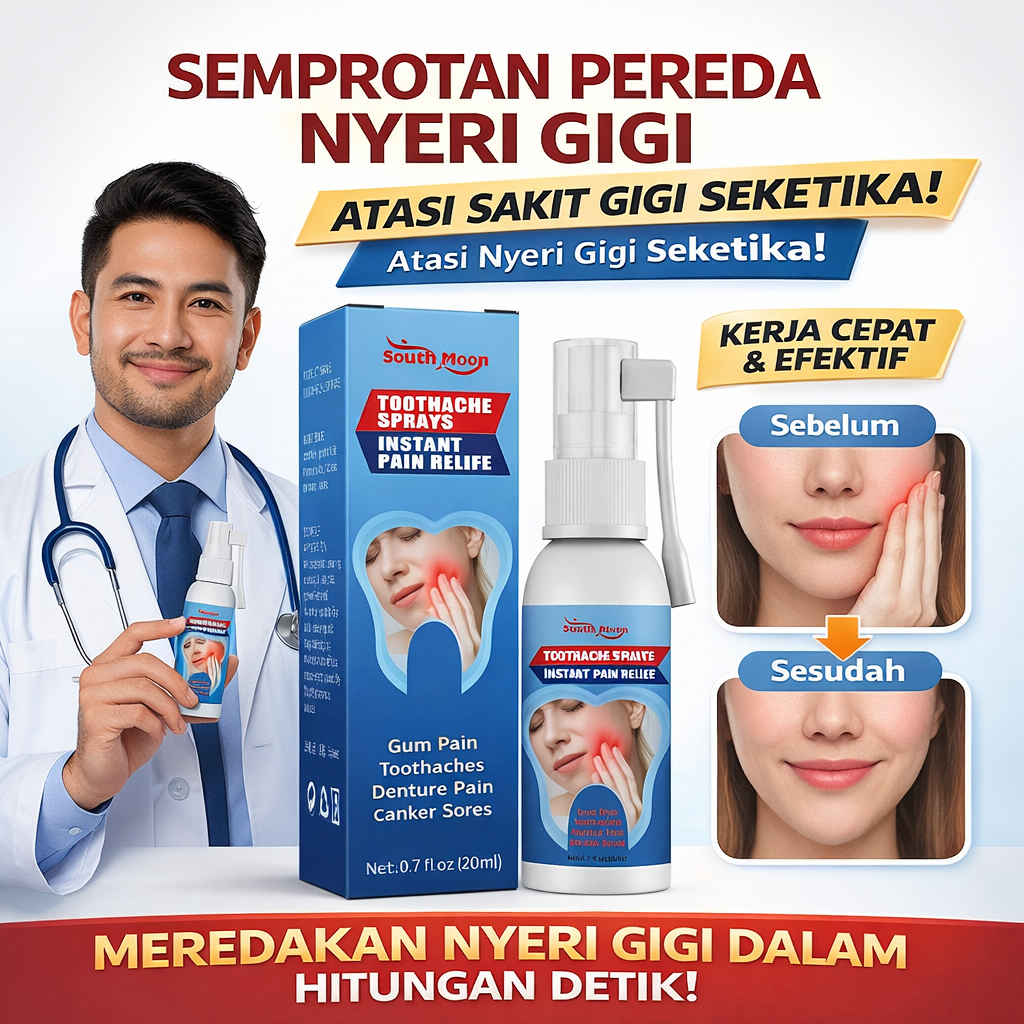 Semprotan Pereda Sakit Gigi - Dengan Cengkeh & Mint, Bantu Atasi Gigi & Gusi Ngilu, 20ml/Pembengkaka