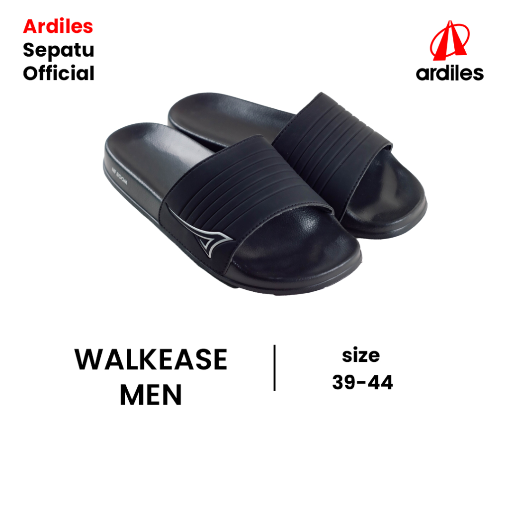 Sandal Ardiles Pria Walkease Hitam Selop Slides