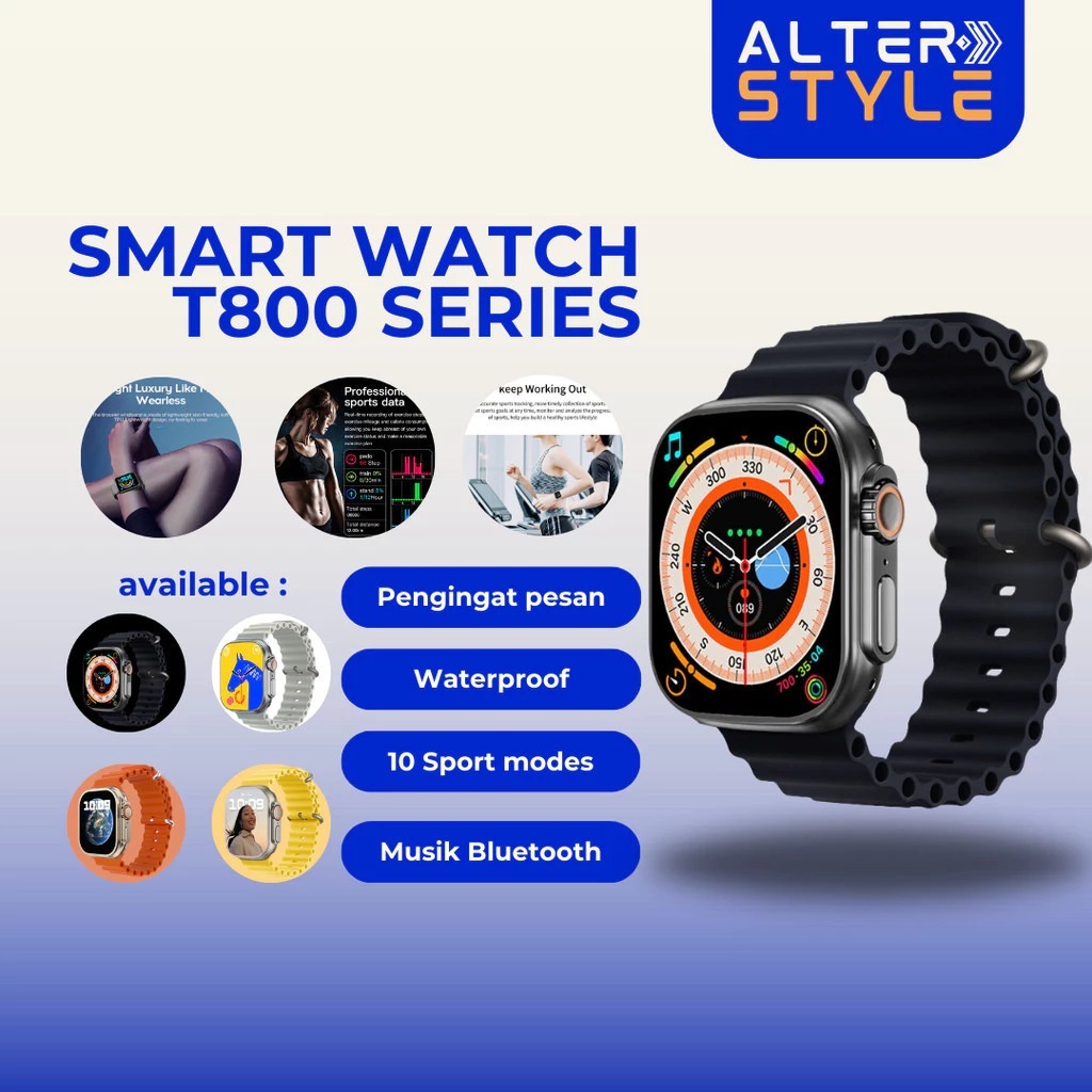 [Original + Bergaransi] Smartwatch T800 Fitpro Series 7 Jam Tangan Digital Full Screen Fitur Lengkap
