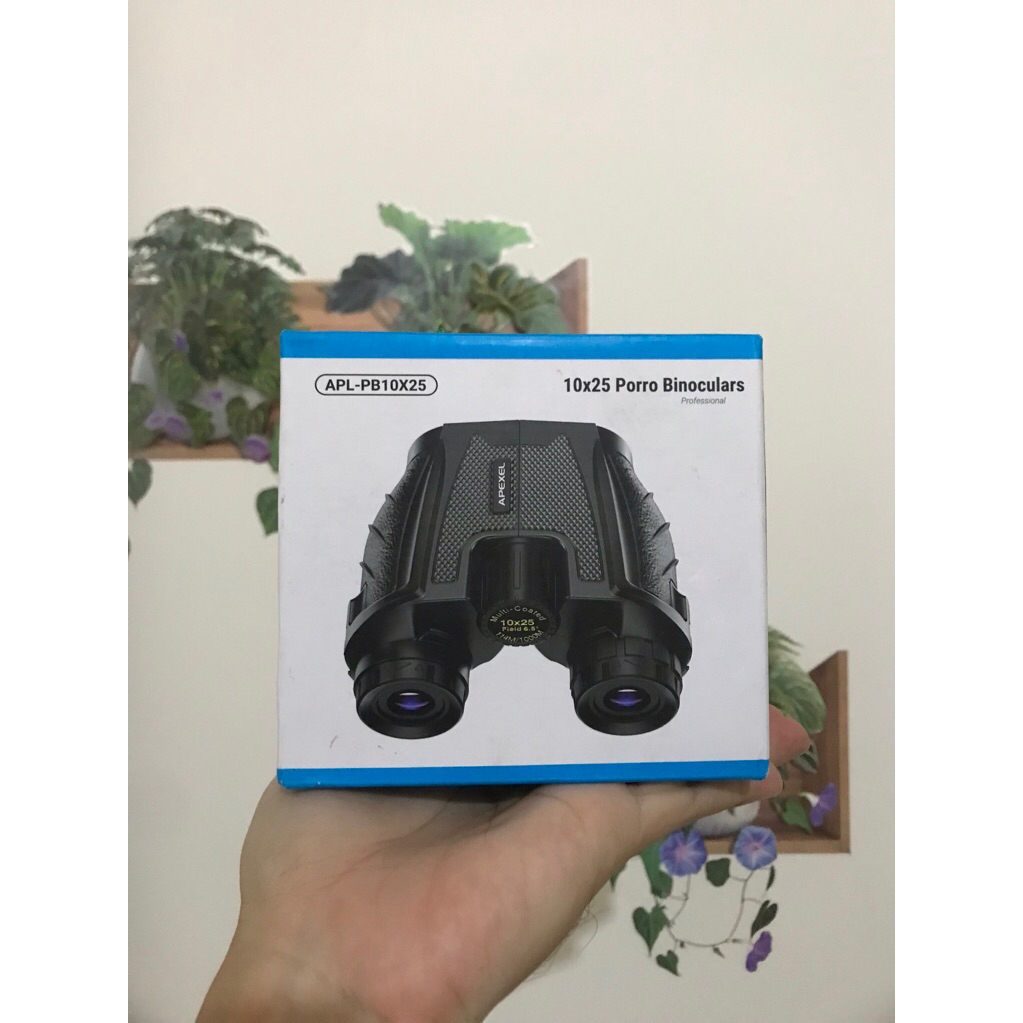 Teropong APEXEL 10x25 prro binokulars bekas pakai orang