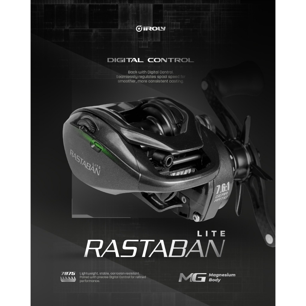 Reel BC IROLY RASTABAN LITE Digital System - Duralium Gear 7075