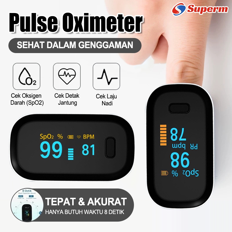 Oximeter Tipe Penjepit Jari / Alat Uji Saturasi Oksigen Nadi  Oximeter Nadi / Oximeter Jari Medis/ M