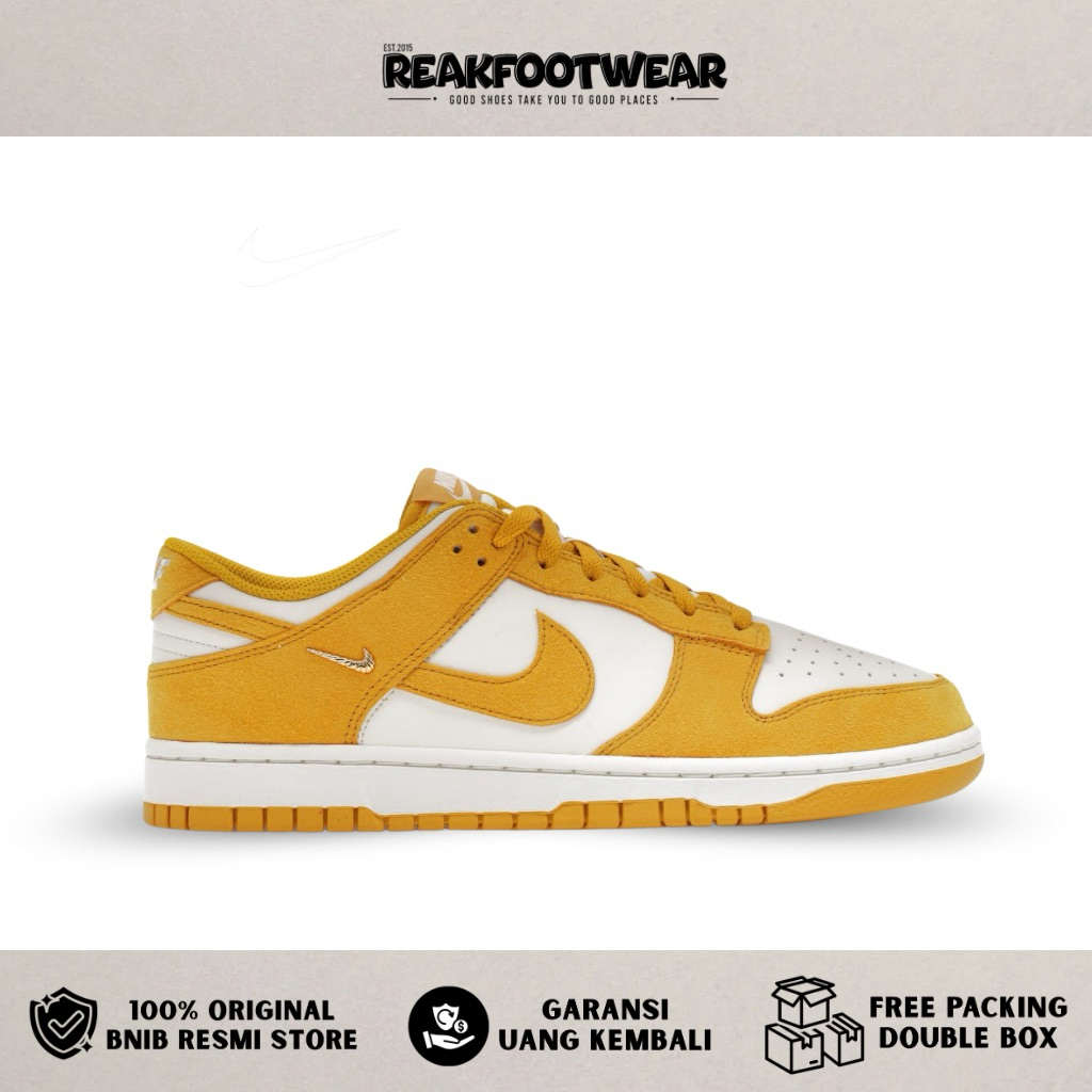 Nike W Dunk Low Dark Sulfur Gold Mini Swoosh 100% Authentic - IB4417-101