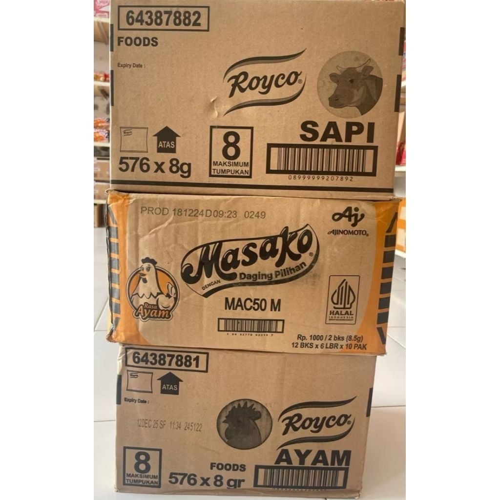 Masako - Royco Kaldu Sapi Ayam Rasa Ayam Sapi 1 dus