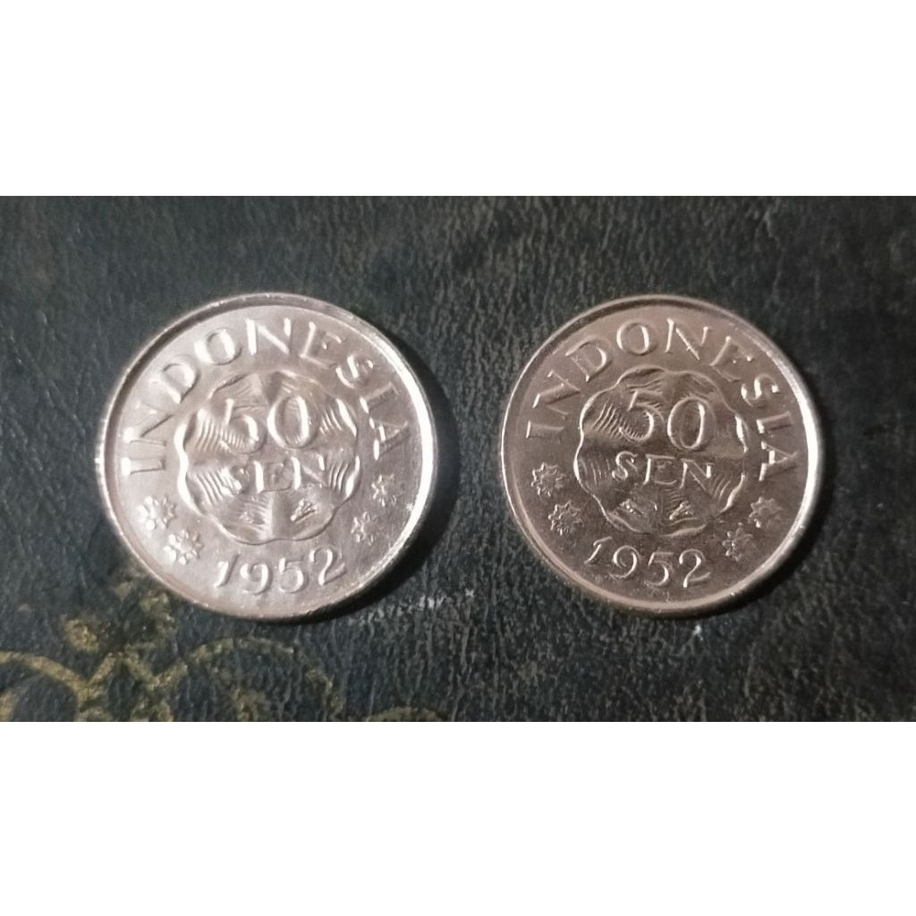 koin mahar 1 rupiah 50 sen + 50 sen