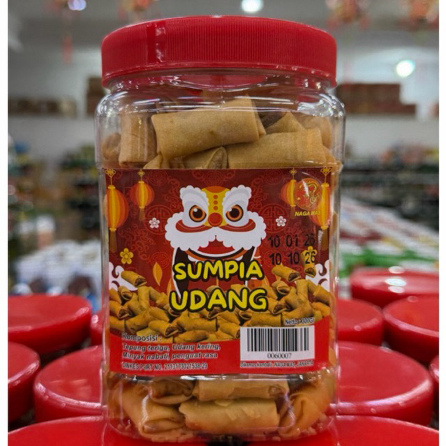 Sumpia Udang Kering Renyah 300 gram Camilan Gurih Kemasan Toples